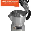 Imusa 6 Cup Stovetop Espresso Maker with Heart Shaped Knob, Silver