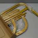 JIUYOTREE Metal 43.3 Inches Garment Rack with Bottom Shelf Clothing Rack for Hanging Clothes Coats Skirts Shirts Sweaters Gold, Size: 43.3"W x 15.75"D x 61"H without wheels