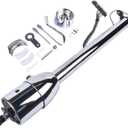 GELUOXI 30'' Finished Chrome Stainless Steel Tilt Automatic Steering Column Shift Indicator with 9 Hole Wheel Adapter No Key