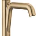 Delta Nicoli Brushed Gold Bathroom Faucet 1 Hole, Single Hole Bathroom Sink Faucet for Vanity, Push-Pop Drain Assembly, Champagne Bronze 15849LF-CZ
