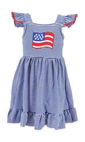 Unique Baby American Flag Girls 4th of July Outfits for Girls Patriotic Dresses (6Y/XL) Blue Unique Baby American Flag Girls 4th of July Outfits for Girls Patriotic Dresses (6Y/XL) Blue