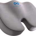 Everlasting Comfort Doctor Recommended Memory Foam Seat Cushion for Office Chairs & Car Seat - Ergonomic Office Desk Accessories for Tailbone Pain Relief, Sciatica & Back Support