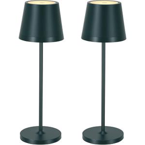 2 Pack Cordless Table Lamps, 5000mAh Rechargeable Battery Powered Lamp,LED Table Lamp,3000K, Stepless Dimming Portable Table Light, Green