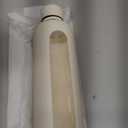 KIVY Glass Water Bottle with Silicone Sleeve 32 oz [WITH MEASUREMENT] - Borosilicate Glass Water Bottle Screw Top - Clear Bottles with Measurement Marking - Slim Waterbottle Aesthetic - Cream White (33.8 Ounces)