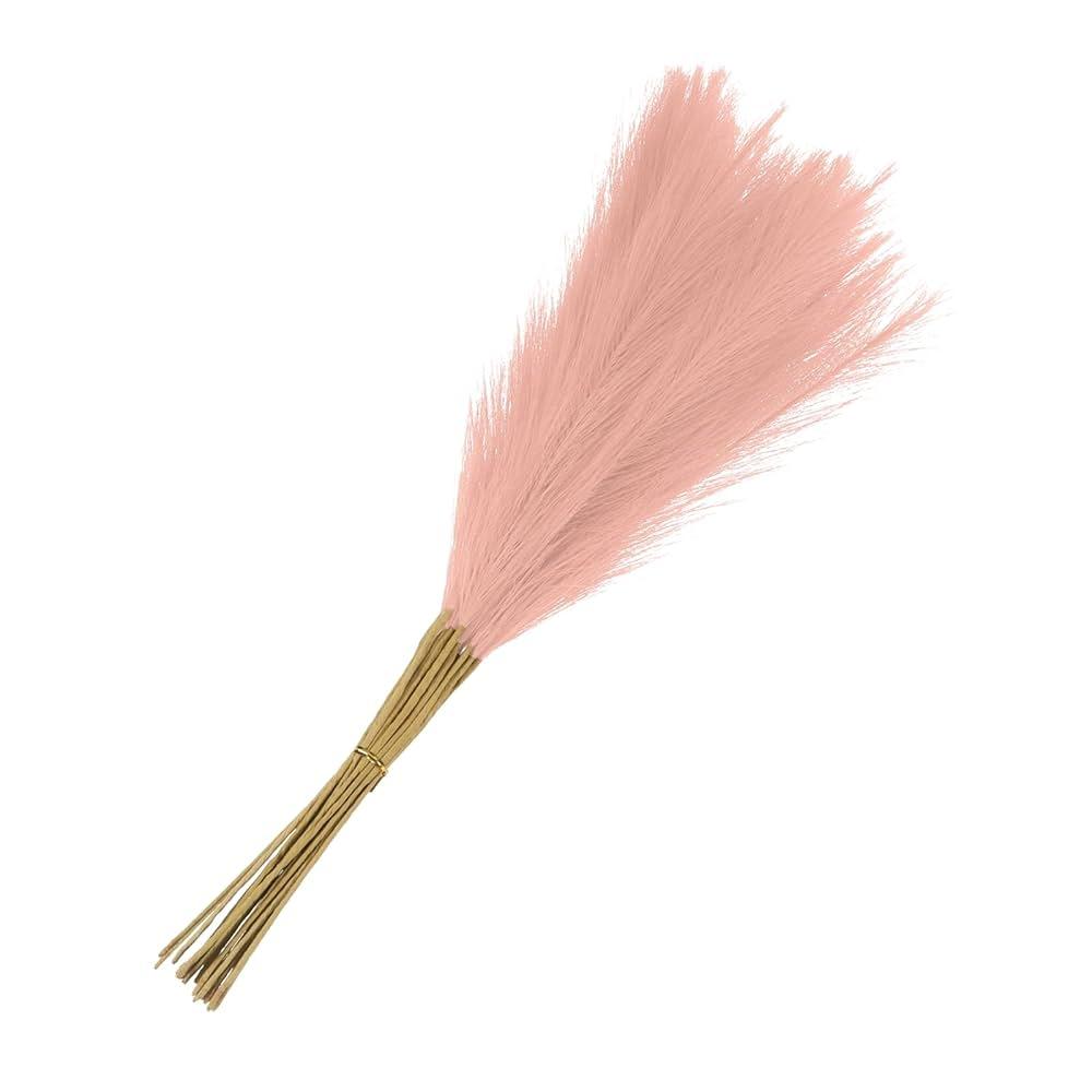 8 Pcs Faux Pampas Grass,21"/55cm Fake Pampas Grass Decor for Living Room Party Wall Vase Wedding Decoration,Pink