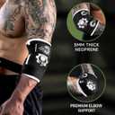 MANUEKLEAR 5mm Neoprene Weight Lifting Elbow Sleeves for Men (1 Pair), Elbow Sleeves Weightlifting Men with 2 Adjustable Compression Straps for Bench and Powerlifting & Weightlifting