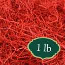 RPC01RD Crinkle Shredded Color Paper Filler Box Stuffing for Gift Wrapping & Crafts, Basket Filling, Confetti, Packaging & Shipping - 1 lbs - Red