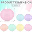 12 PCS Colorful Hanging Paper Lanterns Pastel 10 In Macaron-colored Neon Chinese Paper Lanterns Party Decorations for Classroom Baby Shower Wedding Birthday Valentine's Day (Macaron)