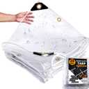 1010ft, Clear Tarp with Grommets, 20 Mil, Vinyl Tarpaulin Heavy Duty Waterproof, Reinforced Edges, Outdoor Greenhouse Tarps, Rainproof, for Garden, Cars, Patio