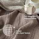 Simple&Opulence Cotton Muslin Blanket for Bed and Couch Soft Lightweight Breathable 4 Layering Gauze Blanket Home Dcor for All-Season Queen Size(Coffee)