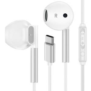 USB C Headphones Wired Earphones for iPhone 17e 17 Pro Max Air 16e 16 Pro Max 16Pro 16 Plus 16 15 Plus, In-Ear Type C Samsung Earbuds Wired for Samsung Galaxy S26 S25 Ultra S24 A17 A56 A36 A16 A25 A35 (White)