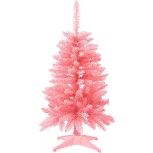 Mini Christmas Tree 3FT Artificial Desktop Xmas Tree for Holiday Decor 160 Branch Tips, Hot Pink