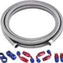 EVIL ENERGY 6AN PTFE Fuel Line Kit, AN6 E85 Fuel Hose Line 10FT Stainless Steel Braided LS Swap EFI PTFE Fuel Line