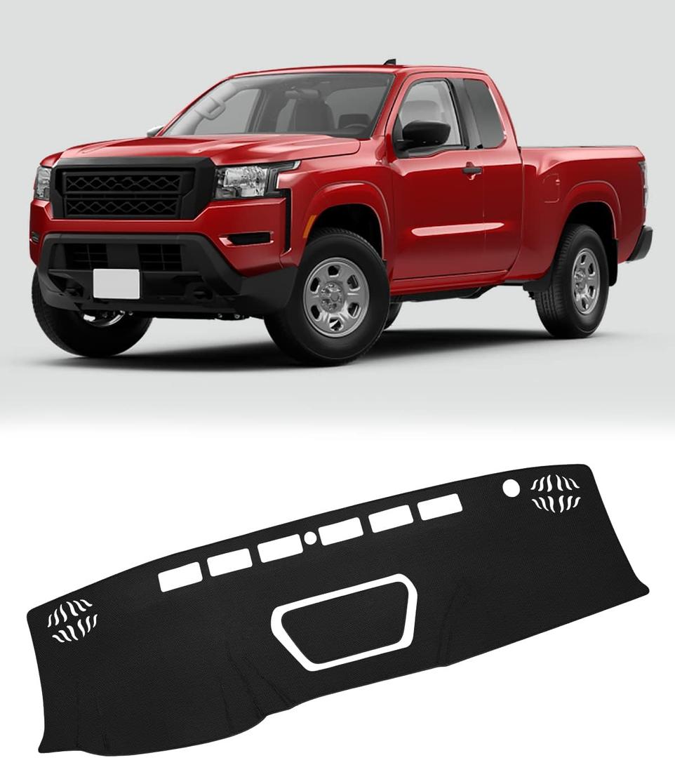 FIILINES Cubierta de salpicadero compatible con Nissan Frontier 2022 2023 2024 2025 Accesorios Frontier cubierta de salpicadero protector de malla antideslizante para Nissan Frontier 2022 2023 2024