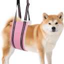AIITLE Dog Carrier Sling Medium - Hind Leg Support Sling with Hip Padding, Rehab Mobility Aid for Senior/Disabled Dogs, Orthopedic Injury & ACL Surgery Recovery (Pink, M)