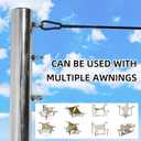 10ft Shade Sail Poles, Silver, Stainless Steel, Contemporary Style, Not Water Resistant, Shade Sails, Post Mount, Screw-In Installation, Concrete Base Bracket