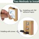 JSVER Wooden Wall Hooks 4PCS Wall Mounted Wall Hooks, Single Organizer Hook Rack, Folding Wood Wall Hangers, Wall Coat Rack Hooks for Hanging Clothes, Hats, Bags, Towels, Keys