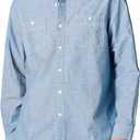 Amazon Essentials Men's Regular-Fit Long-Sleeve Chambray Shirt (XX-Large, Blue)