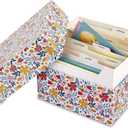 Current Blossom Floral Greeting Card Organizer Box with Dividers - Storage for 140+ Cards by Occasion and Recipient, Christmas, Birthday, Sympathy Cards, Photos, Large 7" x 9" x 9-1/2"