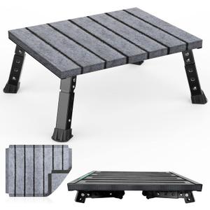 Large Platform RV Step with Cloth Cover and Anti-Slip Surface, 3-Level Adjustable Height, Light Aluminum Folding Step Stool, Supports Up to 1,000 lb - Ideal for RV and Multi-Use Scenarios