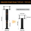 5 Pcs Adjustable Height Bed Support Legs 7.08-12.5 inch with Locking Ring, Bed Frame Center Support Legs for Bed Frame/Bed Center Slat/Furniture, Bed Legs Replacement Bed Slats Support Legs