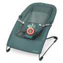 Ingenuity Stow & Go Compact Folding Baby Bouncer, Lightweight Portable Seat with Vibration, Green, Under 5 lbs