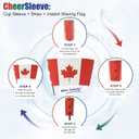 16 oz CheerSleeve Host Cup, Celebrating World Soccer Tournament Host Canada, 24 Sets Disposable Paper Party Cups with Lids Straws Sleeves, Flag Themed Fan Event Decorations, ALLEZ CANADA