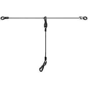 Mi Metty Dog Seatbelt, Car Harness with Coated Wire Rope, Happy Ride Dog Zipline, Safety Restraint No-Chew Tether Cable (Stainless Steel, 5 FT)