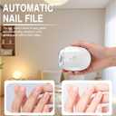 2PCS Universal Automatic Fingernail Grinder, Portable Electric Nail Clipper with LED Light and 3 Speeds, 360 Silent Auto Fingernail Cutter and Polishing Trimmer for Safe (White)
