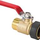 FINEST+ Garden Hose Shut Off Valve, 3/4" GHT Water Hose Shut Turn Off Valve, Heavy Duty Brass Valve Garden Hose Ball Valve With Stainless Steel Long Handle