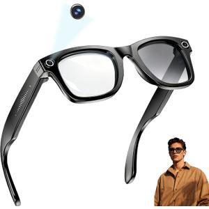 Smart Glasses with Camera 4K, Video Recording.Bluetooth for Men & Women -Hands-Free Recording Glasses with Audio, Al-Powered Wearable Tech