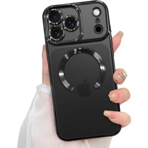 ZIYE Magnetic Case Made for iPhone 17 Pro 6.3 Inch [Compatible with MagSafe] Soft TPU Slim Phone Cover Anti-Scratch Drop Protection Clear Phone Case for Women Men, Black