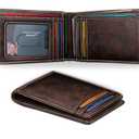 BULLIANT Men Wallet,Slim Leather Wallet Money Clip Magnetic Closure Simplifed Bill Folder 10Cards RFID Blocking 4.3"×3"