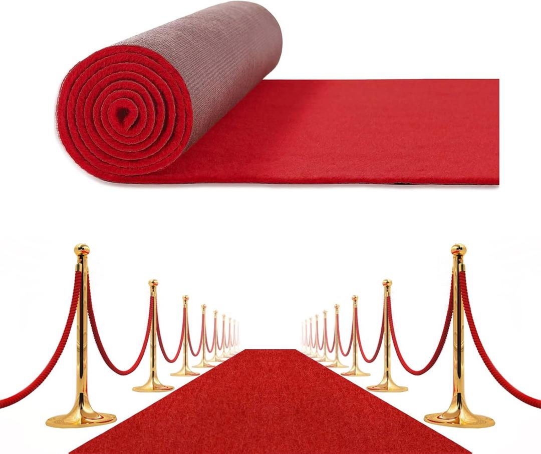 Red Carpet Runner for Party, Extra Thick Red Carpet Party Decorations with Non-Slip Rubberback 3x10ft Reusable Red Rugs for Entryway, Hallway and Living Room Red Carpet Runner for Party, Extra Thick Red Carpet Party Decorations with Non-Slip Rubberback 3x10ft Reusable Red Rugs for Entryway, Hallway and Living Room