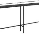 63" Console Table,Modern Narrow Long Sofa Table Behind Couch,Skinny Entry Table with Black Metal Frame for Living Room, Hallway,Classic Black