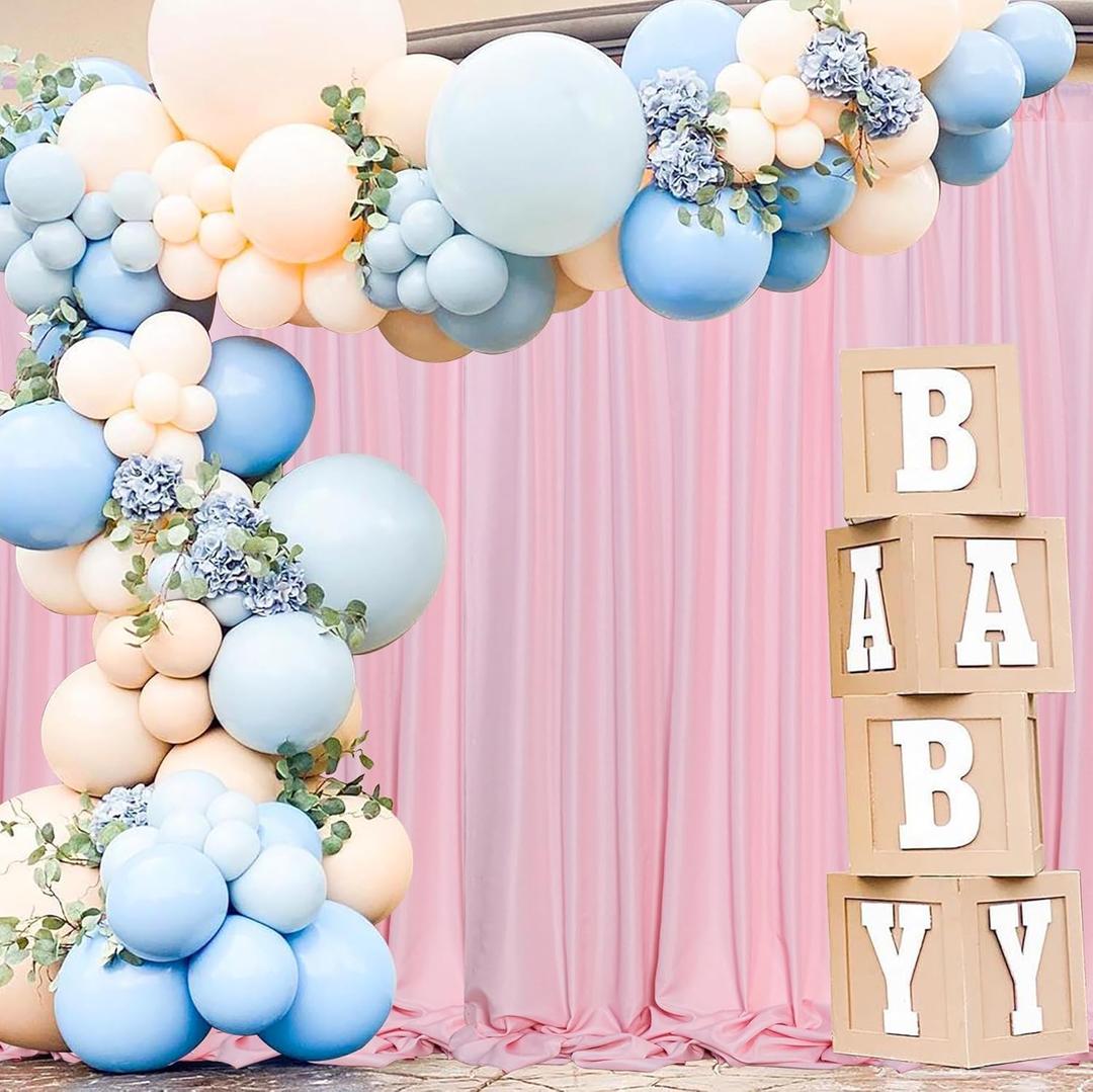 MEETSKY Pink Backdrop Curtain for Parties Valentine's Day Pink Photo Curtains with Rod Pockets Backdrop Drapes Privacy Fabric Decoration for Wedding Birthday Gril Party Home Decor, 5ft x 8ft, 2 Panels