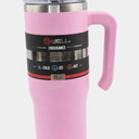 30 oz Tumbler with Handle and Straw Lid | Reusable Stainless Steel Water Bottle Travel Mug Cupholder Friendly | Insulated Cup (Baby Pink)