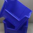 Commercial Industrial Heavy Duty Stackable Open-Front Recycling Bin Box Containers, 12 Gallon, 2 Pack, Blue