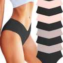 Women’s Seamless Bikini Panties Soft Stretch Invisibles Briefs No Show Hipster Underwear Cheeky 9 Pack M