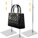 Royxen 3 Pack Purse Holder, Purse Display Stand with Adjustable Height, Bag Stands for Display, Stainless Steel Purse Rack for Bags Organizer (Silver)