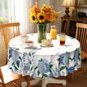 Eikione Round Tablecloth 70inch Floral Table Cloth, Colorful Tablecloths Polyester Waterproof Stain Wrinkle Free, Table Cover for Home Kitchen Dining Party Patio Decor