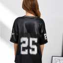 SOLY HUX Girl's Summer Jersey Shirts V Neck Short Sleeve Graphic Tees Oversized T-Shirt Tops (Black)