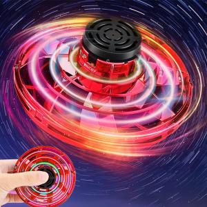 Ifly Flying Spinner Mini Drone UFO Toy for Kids Hand Controlled Operated Ball Popular Gift Spinning and Fly Like Boomerang with Led Light Red