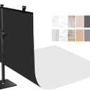 Photo Backdrop Kit, Double-Sided Paper Background with Stand, 22x34 Inch, 14 Colors, for Product Food Photography, Studio Tabletop Props (wood)