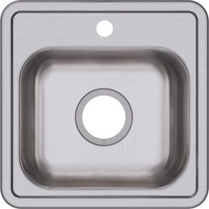 Dayton D115161 Single Bowl Drop-in Stainless Steel Bar Sink, 15 x 15 with 3.5" Drain Hole