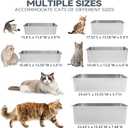 Kirecoo Stainless Steel Cat Litter Box, Small Metal High Sided Cat Pan Box, Indoor Litter Tray, Non Stick, No Smell, Easy to Clean, Pet Toilet Supplies for Cats