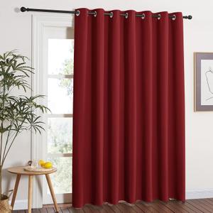 NICETOWN Blackout Blinds for Sliding Door - Indoor Slider Curtains for Patio, Wide Width Drapes for Living Room (Burgundy Red, 100 inches Wide x84 Long)