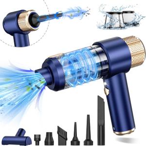 Handheld Car Vacuum Cleaner, 16000PA Hand Held Vacuum Portable Cordless, 2 in 1 Air Duster and Vacuum Cleaner with LED Light, Multi-Nozzles, 120W High Power Mini Vacuum for Home, Pet, Office