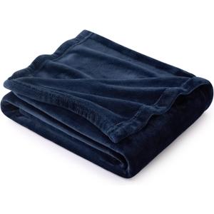 Bedsure GentleSoft Fleece Blanket Twin Size Navy Blue - 300GSM Lightweight Plush Fuzzy Cozy Soft Warm Blanket for Bed, Sofa, Couch, Travel, Camping, 60x80 inches