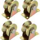 Lyplus 4-Pack 660 lbs Heavy-Duty 2in V-Groove Casters with Brackets for Sliding Gates Wheel, Rolling Gates and Industrial Machines